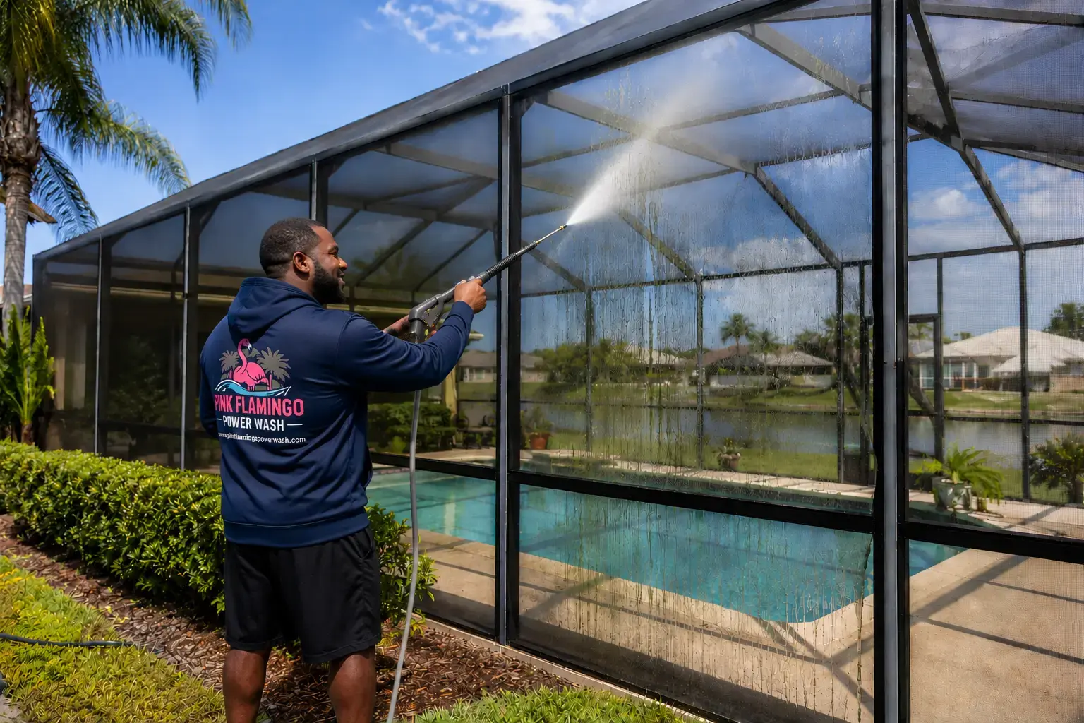 Pool Enclosure Pressure Washing in Tampa, FL