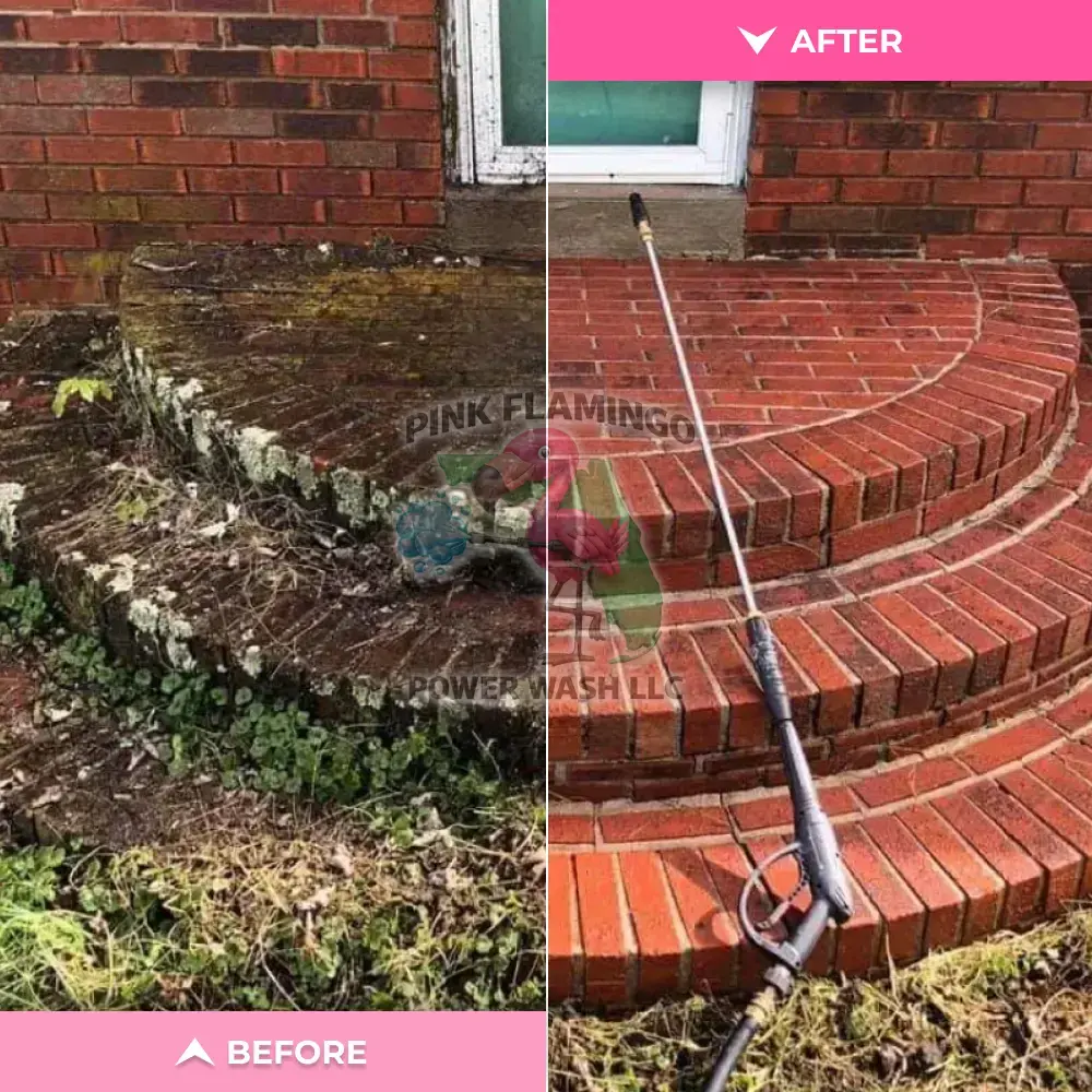 Before and after brick wall pressure washing Tampa FL Before and after brick wall pressure washing Tampa FL