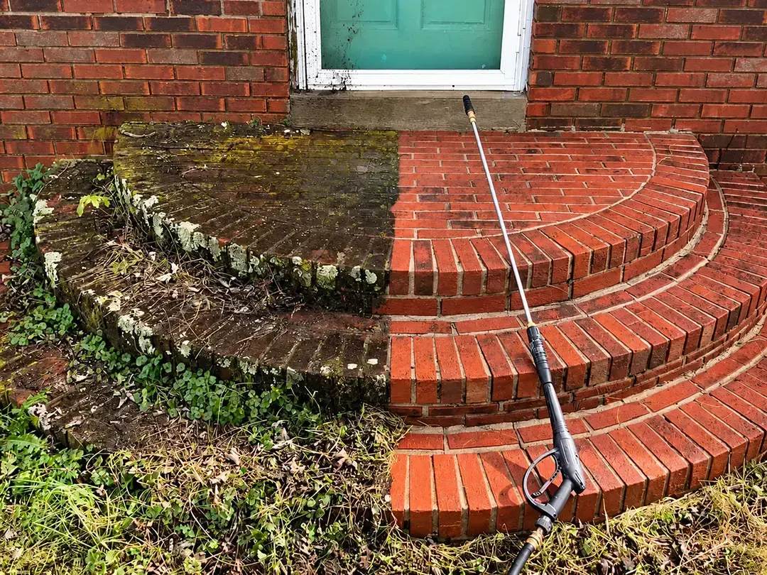 Can Pressure Washing Restore Weathered Brick Steps to Their Original Beauty?